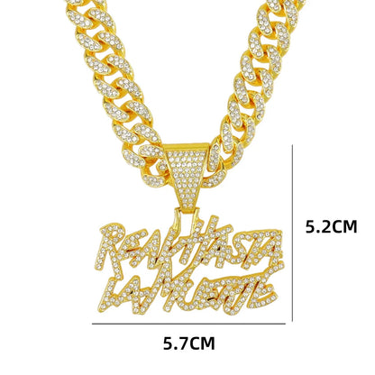 ULJ Men Women Hip Hop realhasta lamuerte Letter  Pendant Necklace 12MM
