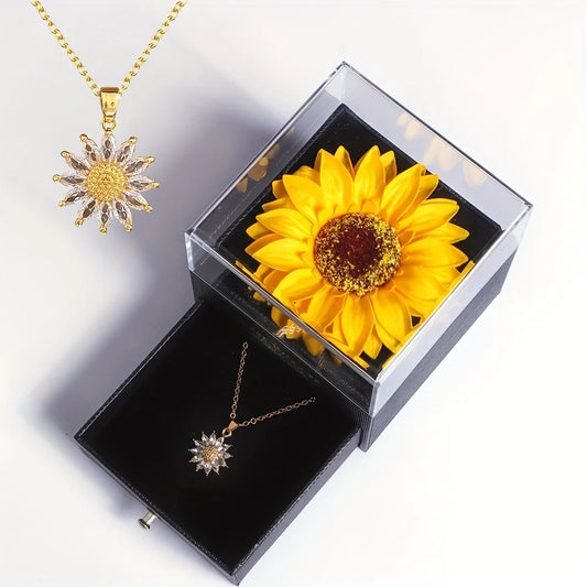 Sun Necklace in a beautiful Sunflower Gift Box: Celebrate Love