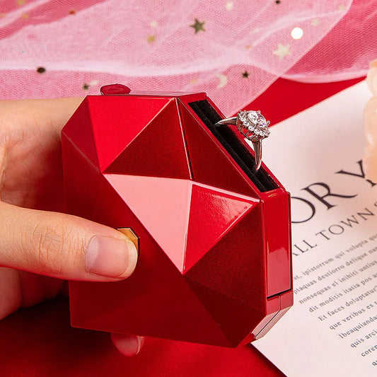 The Perfect Promise: Red Heart Ring Box & Adjustable Ring
