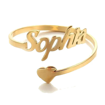 Custom Name Ring for Women – Trendy Heart Couple Jewelry™