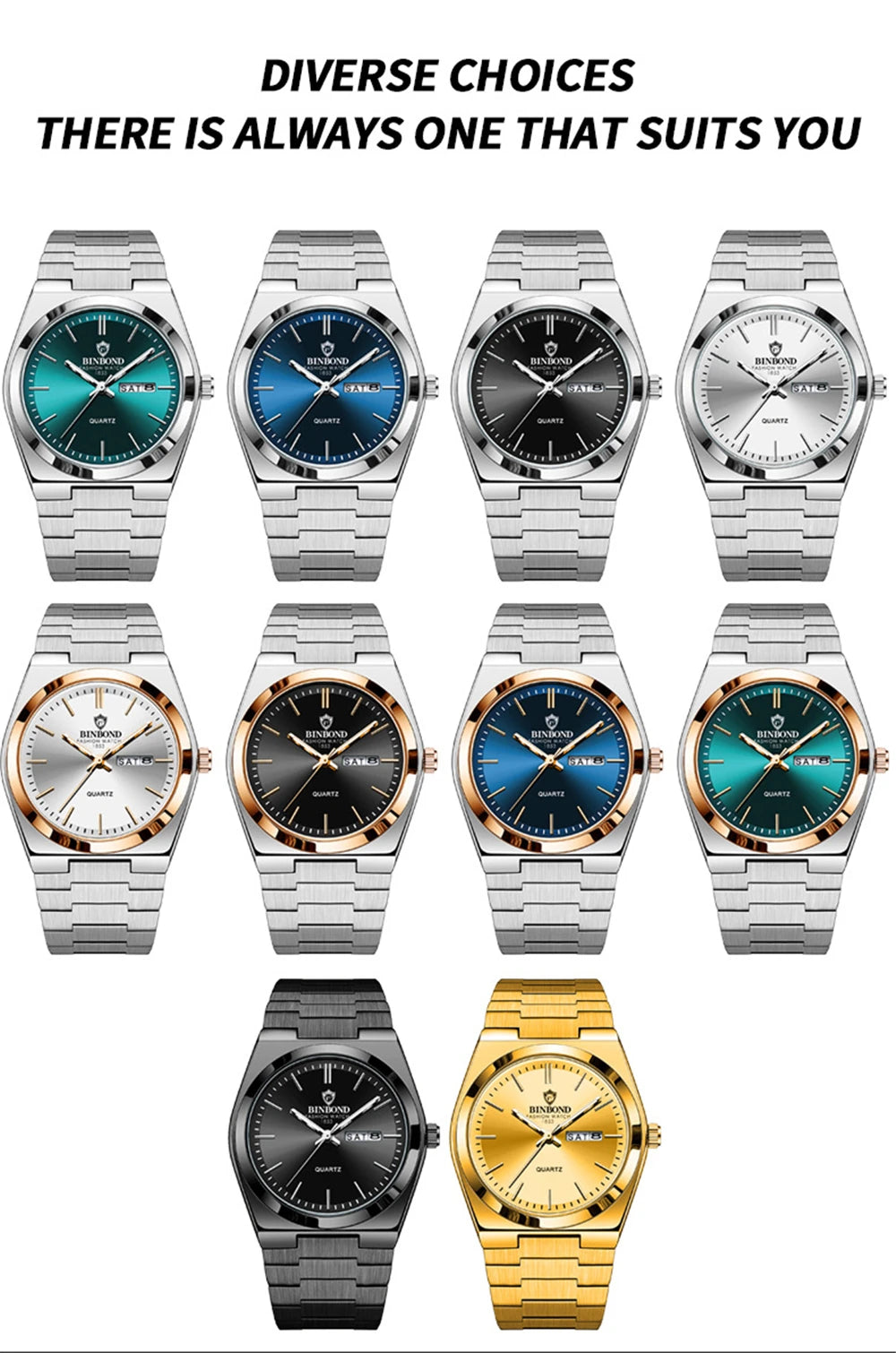 2025 Casual Business Fashion Quartz Wristwatches Gold Movement Clock Men Luxury Watch Automatic Watches Mens Gifts Reloj Hombre