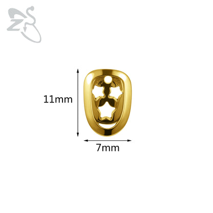 ZS 1 Set Hip Hop 18K Gold Plated Grillz Men Teeth Shiny CZ Crystal Cross Gap Grillz Colorful Zircon Top&Bottom Tooth Jewelry