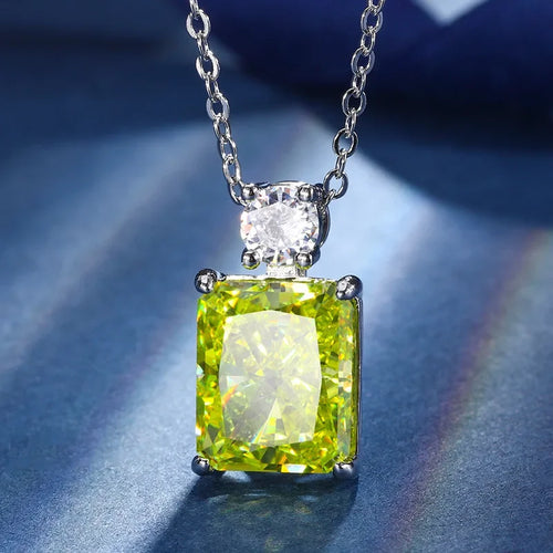 New jewelry high carbon diamond ice flower cut apple green S925 silver