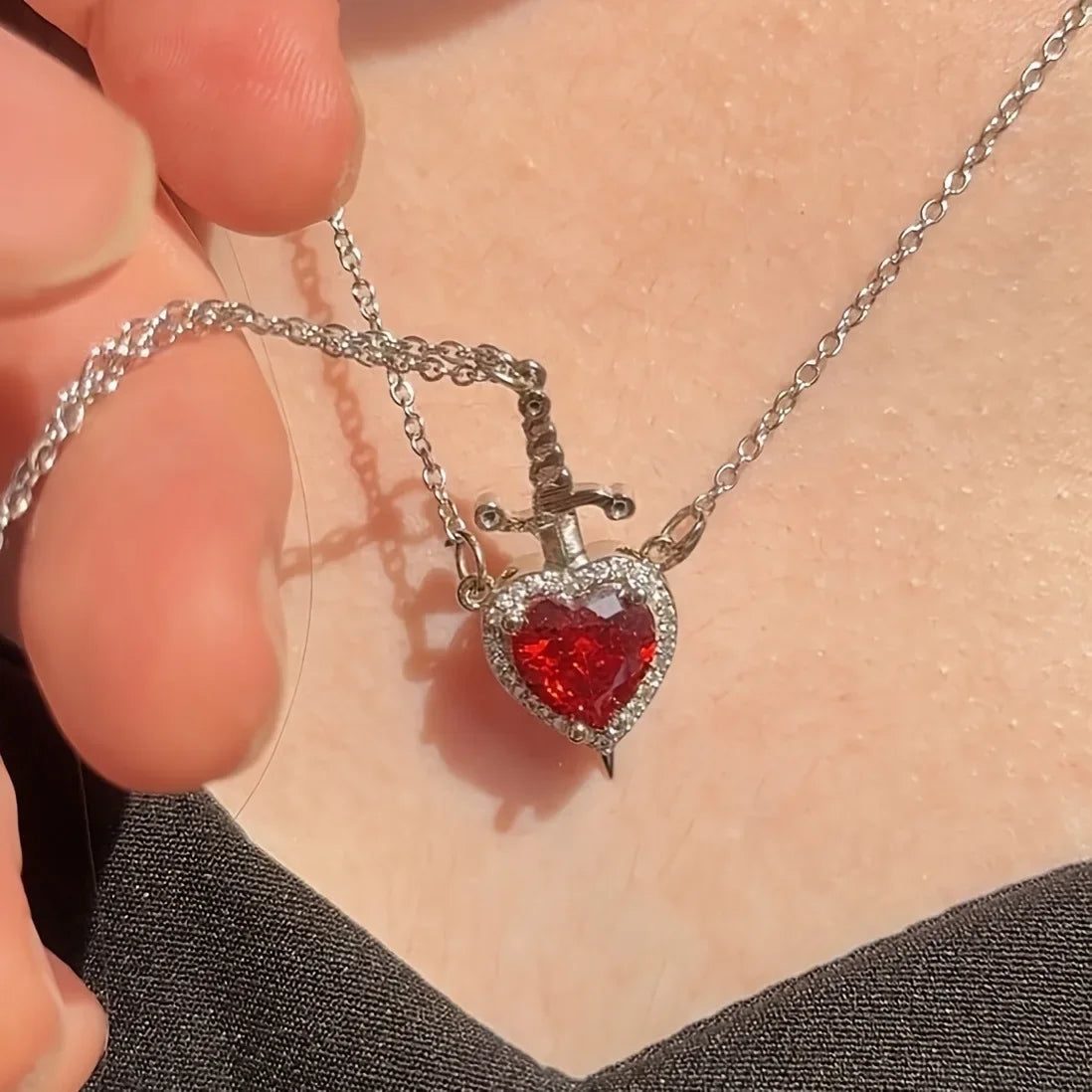 LoveGuard™ Heart Sword Necklace 💘🛡️