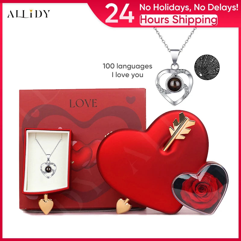 Romantic Heart-Piercing Rose Jewelry Box – A Timeless Valentine’s Keepsake