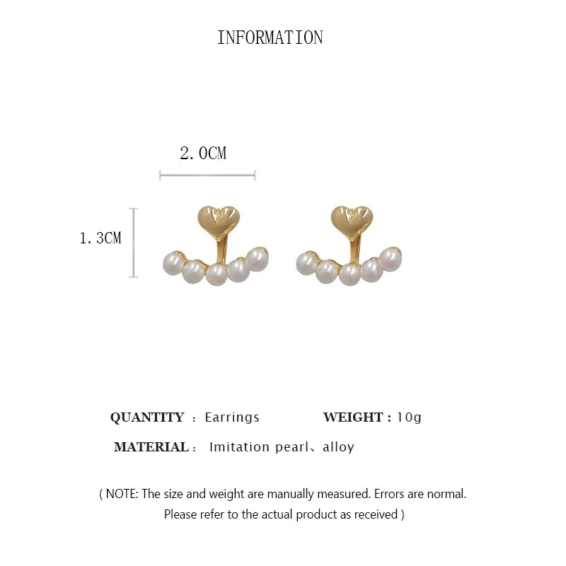 Light Luxury Imitation Pearl Stud Earrings Sweet Heart-shaped Ear Stud