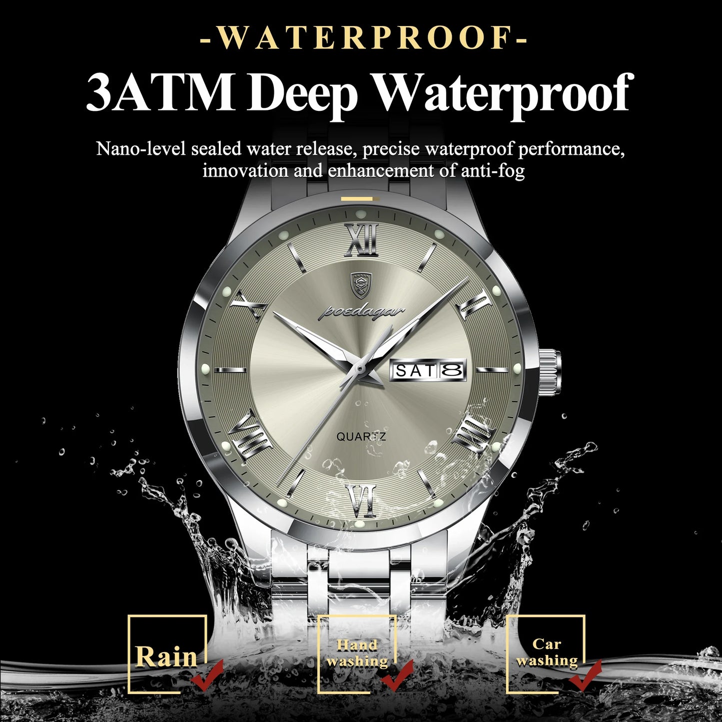 Luxury Fashion Waterproof Luminous Watch