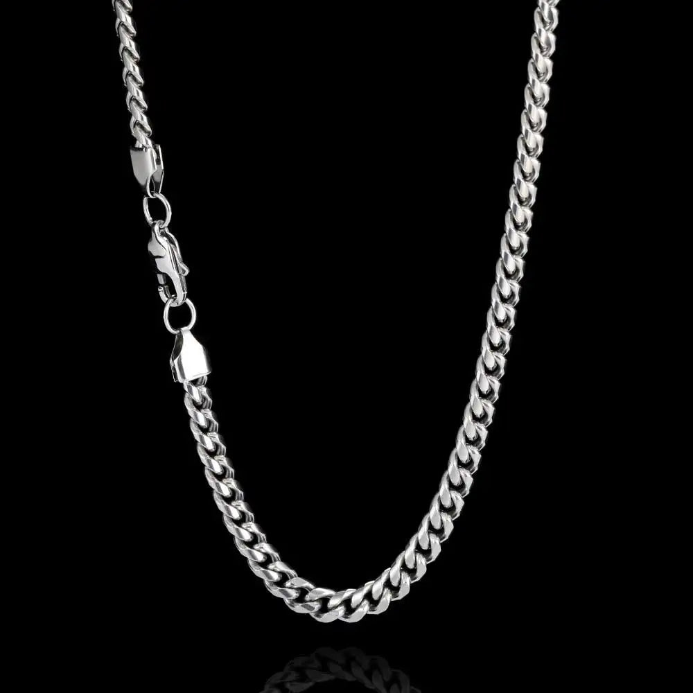 Hip Hop 4mm 6mm 8mm Gold Plated Jewelry Miami Stainless Steel Link Cuban Chain Necklace for Men Women