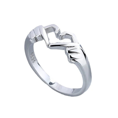 Hot selling romantic two handed heart to heart ring, European and