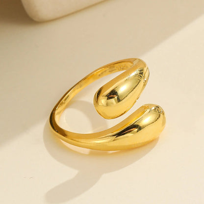 Stainless Steel Simple Smooth Metal Heart Rings For Women Men Y2K