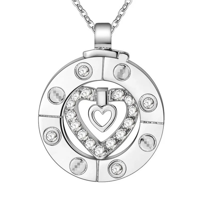 Couple Necklace 925 Silver Heart Circle Men & Women Love Gift Set