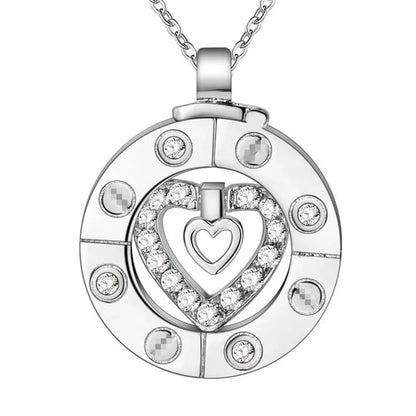 Couple Necklace 925 Silver Heart Circle Men & Women Love Gift Set