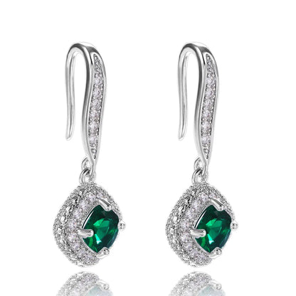 Exquisite Fashion Silver Color Inlaid White Zircon Dangle Earring for