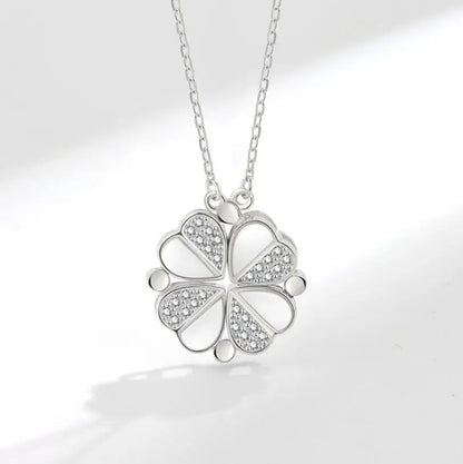 Creative Magnetic Folding Heart Shape Four-leaf Clover Pendant