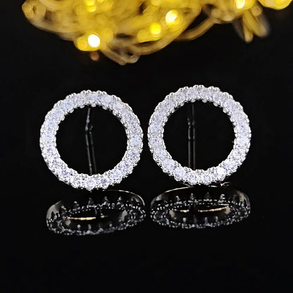 2024 New Products Fashion Halo Gold Silver Color Korean Earrings for