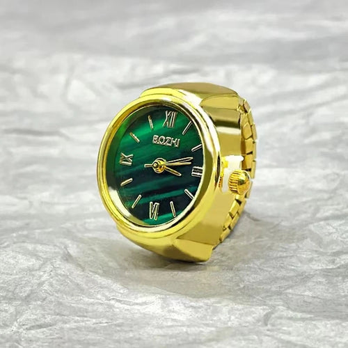 New Hot Selling Creative Alloy Shell Finger Round Green Dial Couple