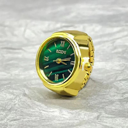 New Hot Selling Creative Alloy Shell Finger Round Green Dial Couple