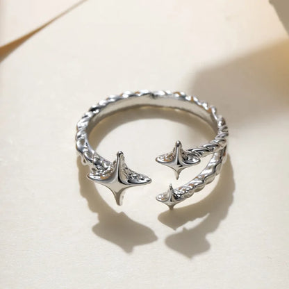 Stainless Steel Simple Smooth Metal Heart Rings For Women Men Y2K