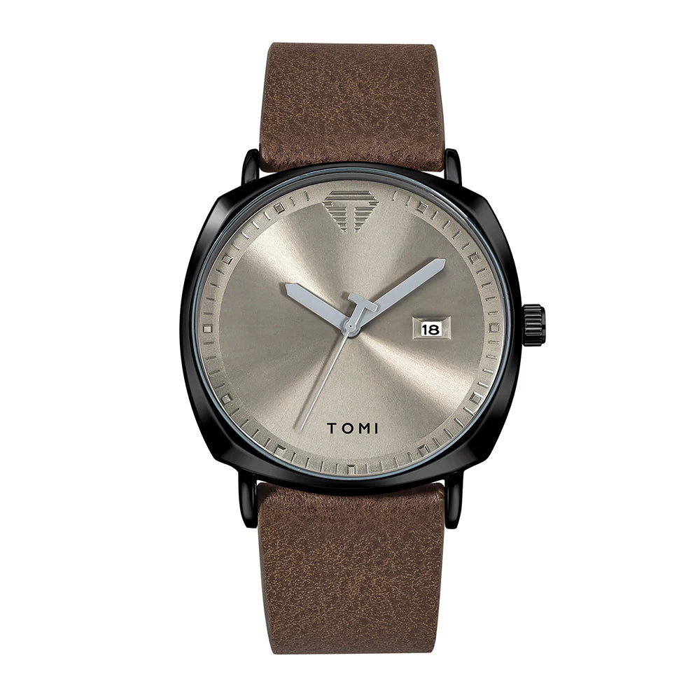 Timeless Elite: The Minimalist Leather Sports & Calendar Watch