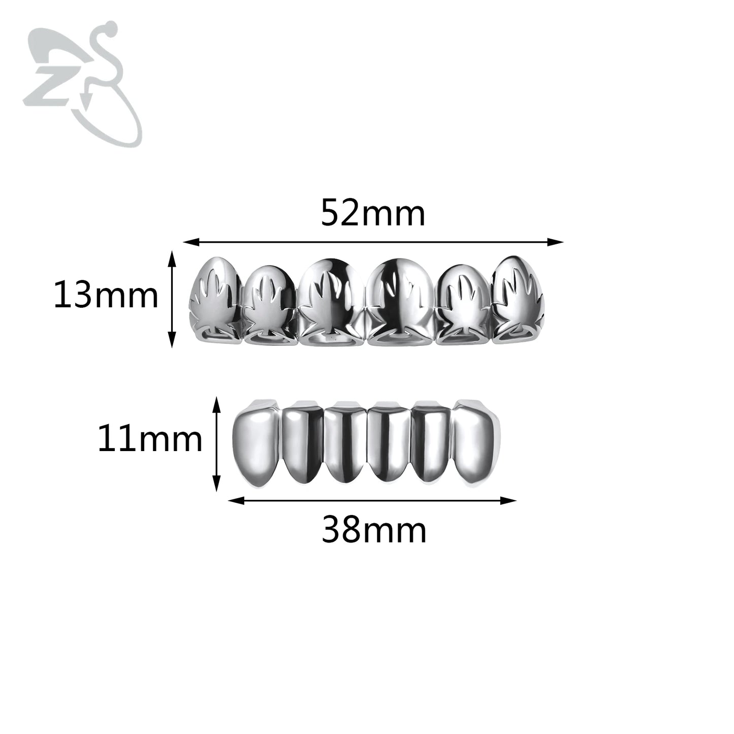 ZS 1 Set Hip Hop 18K Gold Plated Grillz Men Teeth Shiny CZ Crystal Cross Gap Grillz Colorful Zircon Top&Bottom Tooth Jewelry
