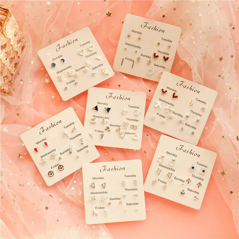 S925 Silver Mini Stud Earrings Set – Elegant, Simple & Cute Jewelry for Women & Girls™