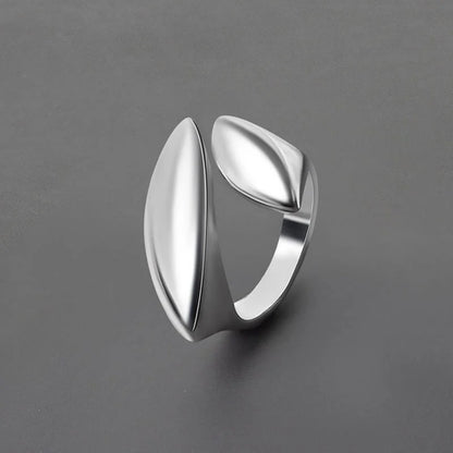 Stainless Steel Simple Smooth Metal Heart Rings For Women Men Y2K