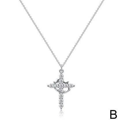 Eternal Grace – Cross & Crown Necklace
