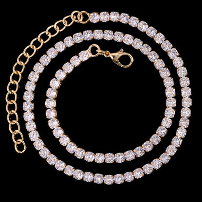 16/18/20/22/24inch Prong Cuban Link Chain for Women Men Iced Out 2 Row