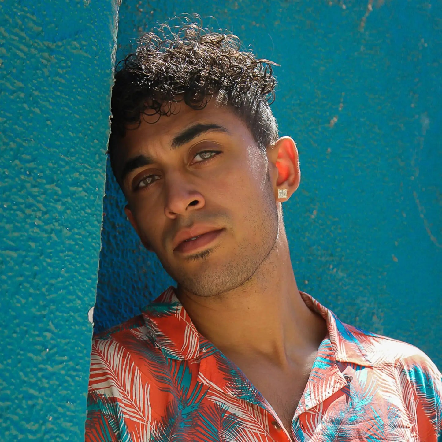 925 Sterling Silver Square Screw Stud Earrings Pave CZ Iced Out Screw