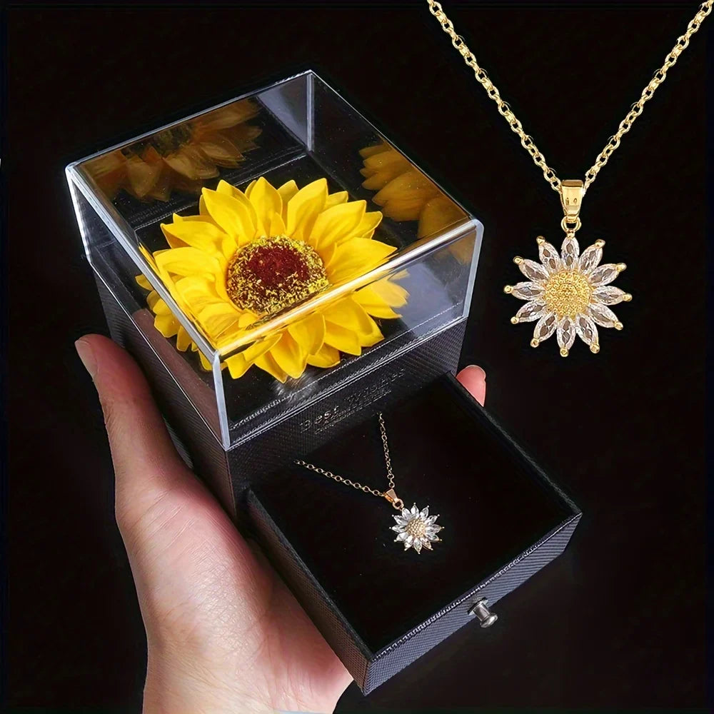 Sun Necklace in a beautiful Sunflower Gift Box: Celebrate Love