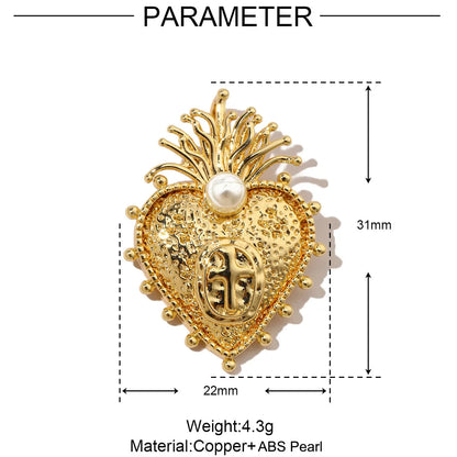 3pcs/Lot Coper Zircon Irregular Heart Necklace Pendant Women 18k Real Gold Color Love DIY Earring Charms Jewelry Findings