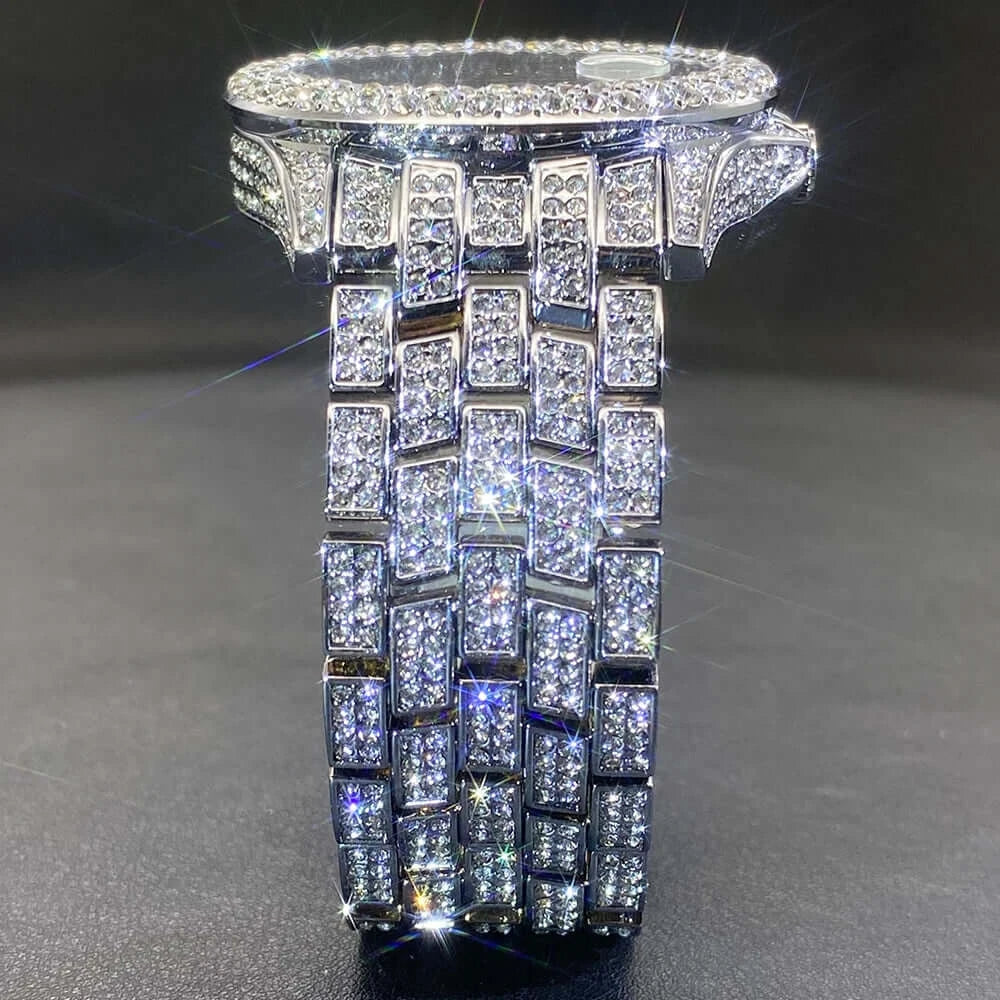 Luxury Men's Watches With Cuban Bracelet Diamond Unique Fashion Trends