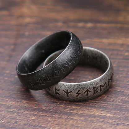 Stainless Steel Runic Viking Ring - Nordic Design for Men and Women Amulet