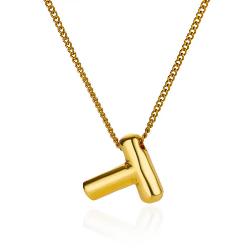 Stainless Steel Collares Chunky Alphabet Balloon 3D Letter Initials