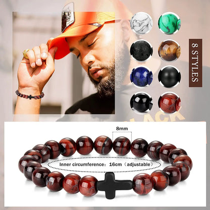 Men's Prayer Onyx Meditation Beads Bracelets