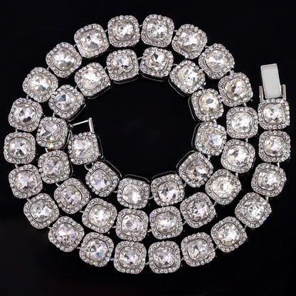 Men Women Luxury Prong Cuban Link Chain Necklace Bling Iced Out