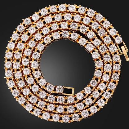 Hip Hop Men Iced Out Chain Prong Rhombus Cuban Link Necklace 14/20MM width Gold Silver Color Thick Cuban Chain Necklace Jewelry