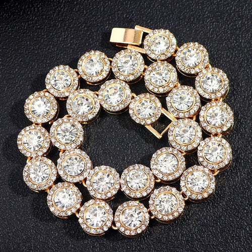 Men Women Luxury Prong Cuban Link Chain Necklace Bling Iced Out