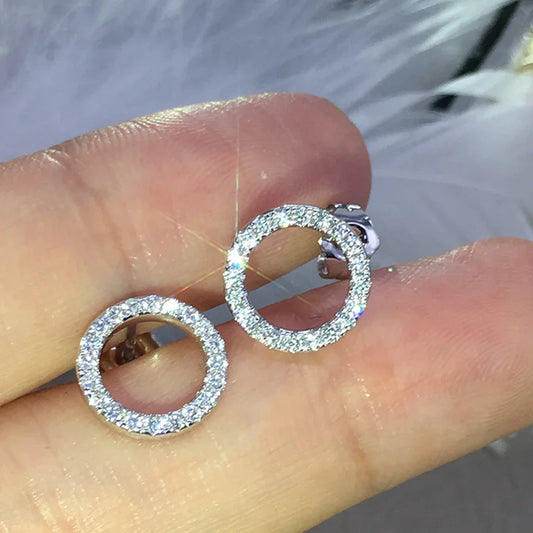 2024 New Products Fashion Halo Gold Silver Color Korean Earrings for