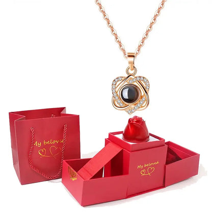 Elegant Rose Jewelry Box – Perfect for Valentine's Day Gifts