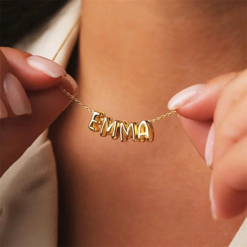 Personalized Name Bubble Necklace – Your Story, Your Style