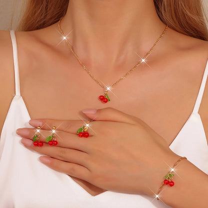 5 Piece Set Fashionable Elegant Gold Rhinestone Heart Shaped