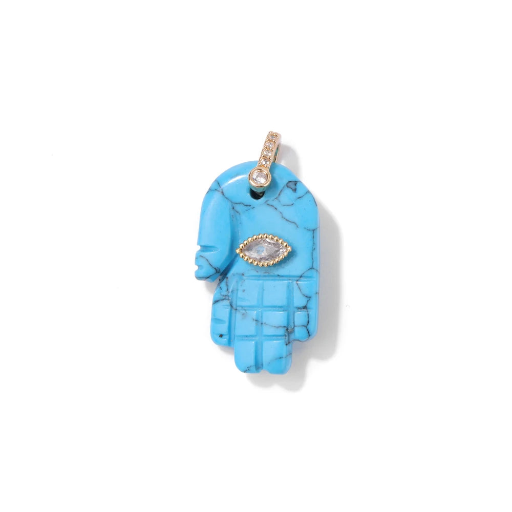 Carved Lapis Buddha Pendant with Diamonds