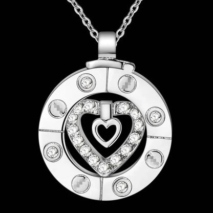 Couple Necklace 925 Silver Heart Circle Men & Women Love Gift Set