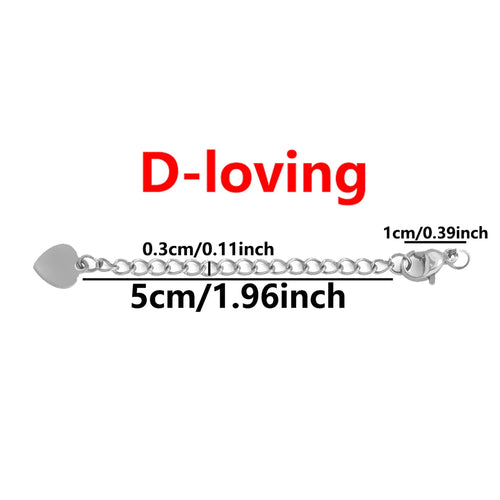 10 Pcs Stainless Steel End Chain with Lobster Clasp Skeletonized Heart