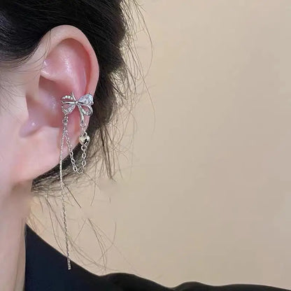 Delicate Zircon Heart Shape Clip Earrings Female Buckle Ear Cuff No Piercings Fake Cartilage Ear for Women 2025 Fashion Jewelry