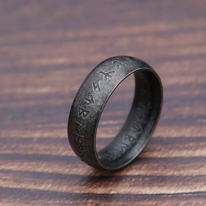 Stainless Steel Runic Viking Ring - Nordic Design for Men and Women Amulet