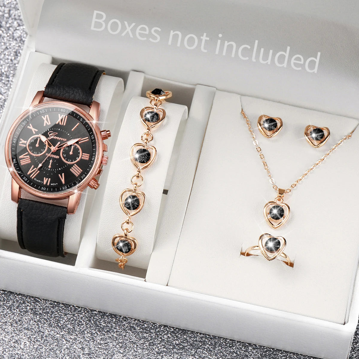 6PCS Women's Watch and Jewelry Set