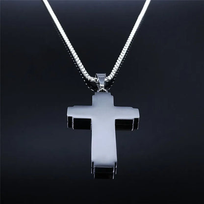 Faithful Charm: Lord's Prayer Scribble Cross Necklace