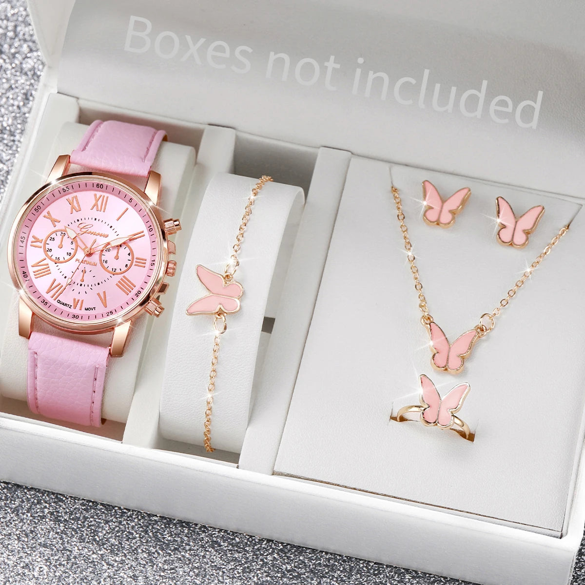 6PCS Women's Watch and Jewelry Set